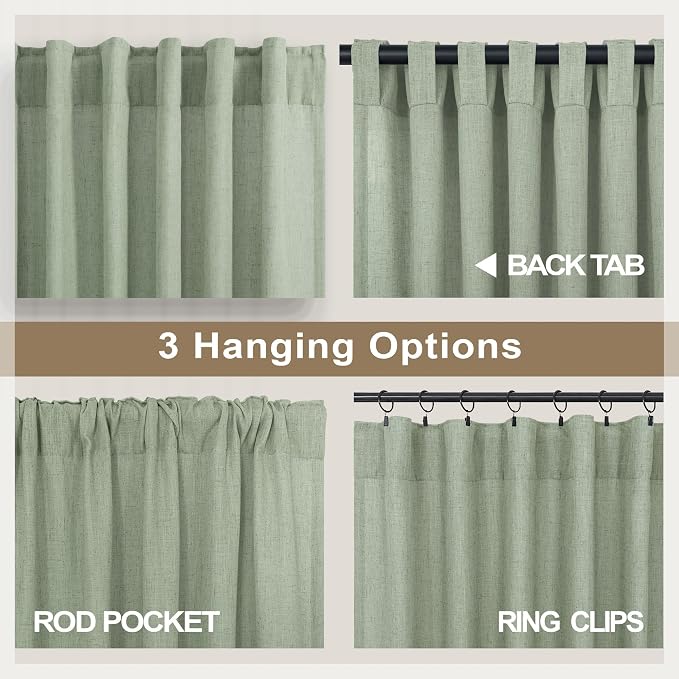 Sage Green Curtains 72 Inch Length - Image 5