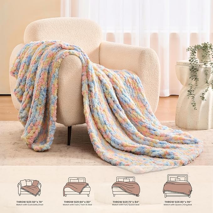 L'AGRATY Chunky Knit Throw Blanket - Image 6