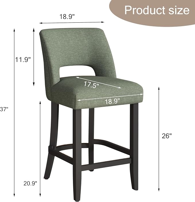 VKNOW Bar Stools Set of 6, Modern Counter Stools - Image 2