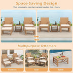 Tangkula 5 Pieces Patio Wicker Conversation Set, Outdoor Furniture Set - Image 8