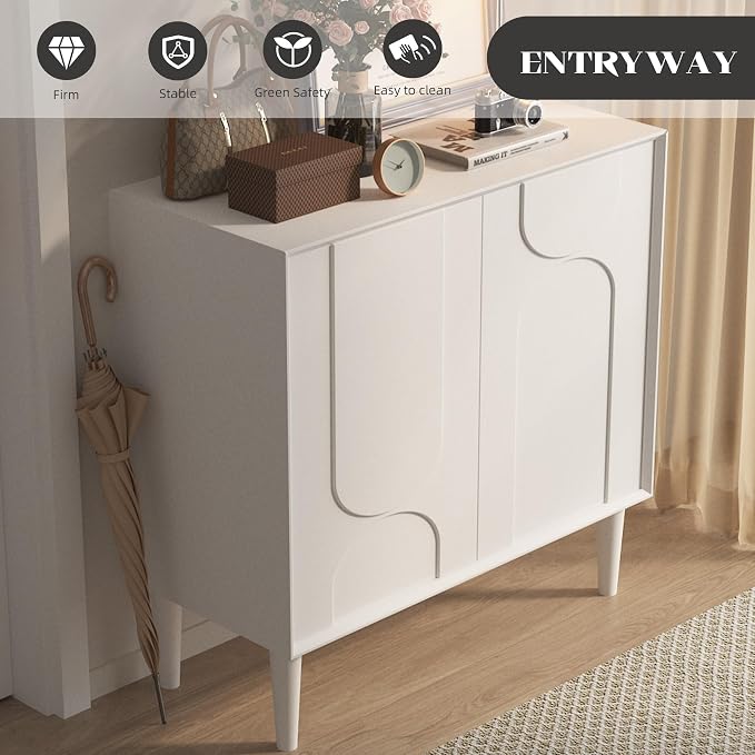 Easyego 31.5″ Mid Century Modern Sideboard Buffet Cabinet, Dining Room - Image 6
