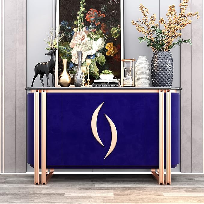 VEELIKE Royal Blue Velvet Fabric Wallpaper Peel and Stick Blue Felt Liner - Image 4