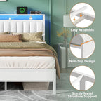 Furnulem White Full Size Bed Frame - Image 6
