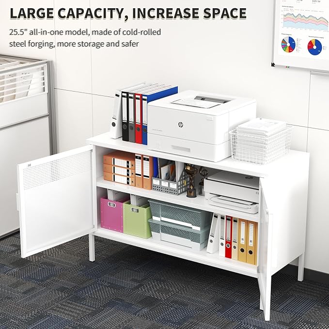 White Metal Storage Cabinet - Image 4