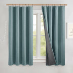 NICETOWN Skylark Blue 100% Blackout Short Curtains 63" Long by NICETOWN