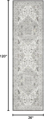 Madane Hallway Runner Rug 3x10 Washable Kitchen Runners 10ft, Ivory/Brown | - Image 2