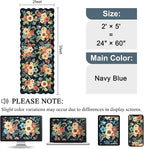 DUKINO 2x5 Washable Runner Rug, Floral Non Slip Kitchen Rug, Low Pile, - Image 2