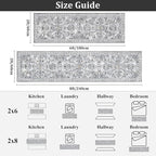 Yamaziot 2x8 Washable Hallway Runner Rug Non Slip Floral Carpet, Stain Resistant - Image 2