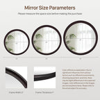 Round Mirrors 36 Inch, Rustic Decorative Transitional Dark Walnut Wall Mirror - Image 6