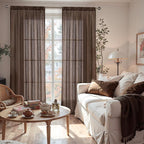 BGment Brown Linen Curtains 80 Inches Long - Image 2