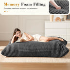 3-in-1 Giant Bean Bag Chair for Adults & Kids, Convertible Floor Sofa to - Image 2