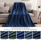 BEDELITE Fleece Blanket Soft Plush King Size Bed Blanket Navy 108"x90" | Ultra - Image 5