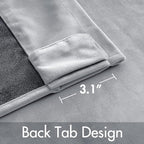 MIULEE Greyish White Velvet Blackout Curtains 52x108 inches 2 Panels | Luxury - Image 3