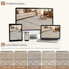 cotiled 6x9 Area Rugs for Living Room: Boho Washable Rug for Dining Room | - Image 8