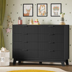 BORNOON 53" Tall Dresser for Bedroom, 8-Drawer Fluted Chest of Drawers - Image 8