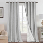 H.VERSAILTEX Blackout Curtains Linen Curtains 120 inches Long 100% Black Out by HVERSAILTEX