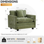 WUTUTUEE 41'' Modern Chenille Oversized Chair, Upholstered Accent Living Room - Image 2