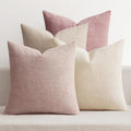 MIULEE Soft Decorative Chenille Pillow Covers Light Pink 18x18 Pack of 4 | by MIULEE