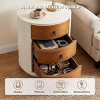 HOMPUS Round 3 Drawer Nightstand Set 2, Farmhouse Chest of Drawers, No Assemble - Image 6