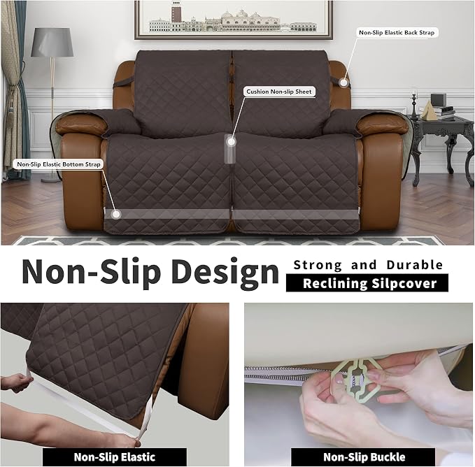 Easy-Going Loveseat Recliner Cover, Reversible Couch Cover - Image 4