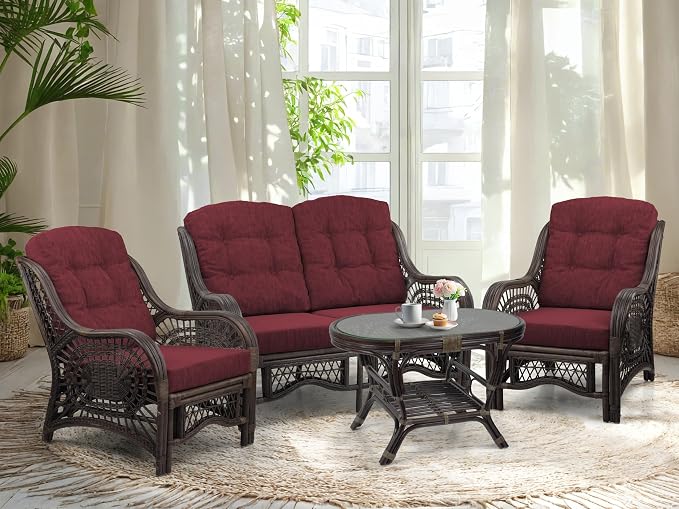 Malibu Lounge Living Accent Armchair Natural Rattan Wicker Handmade Design - Image 7