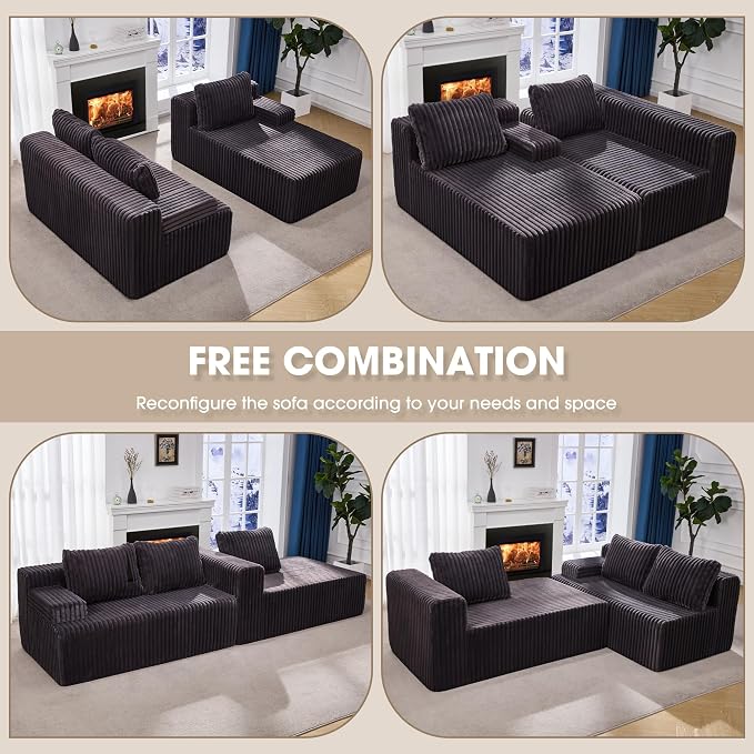 Modular Sectional Sofa Couches L-Shape Couch 3 Seat Modular Sofa Memory Foam - Image 5