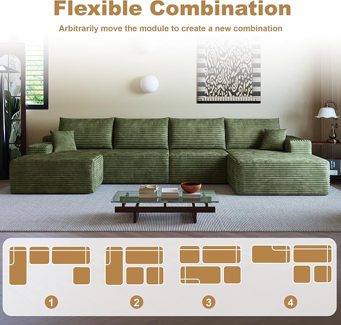 136" Sectional Couches for Living Room Cloud Couch Sofa - Image 5