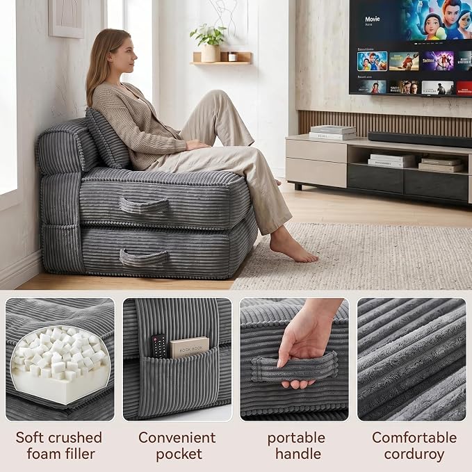 Folding Sofa Bed, Convertible Sleeper Chair - Image 4