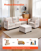 VEVOR Modular Sectional Sofa, Modern 5-Seater Modular Sofa - Image 4