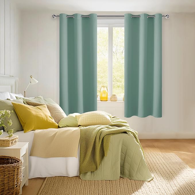Blackout Curtains for Bedroom, Sage Green, 42 x 72 Inch, 2 Panels | Noise - Image 6