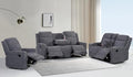 Betsy Furniture Soft Microfiber Manual Reclining Sofa Set, Sofa w/Dropdown Table by BetsyFurniture