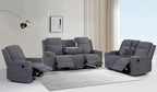 Betsy Furniture Soft Microfiber Manual Reclining Sofa Set, Sofa w/Dropdown Table by BetsyFurniture