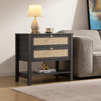 SICOTAS Night Stand with Drawers and Storage Shelf - Image 8