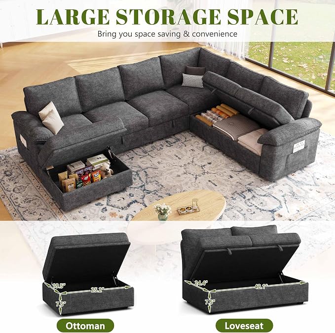 108 Inch Sectional Sleeper Sofa - Image 6