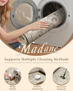 Madane Hallway Runner Rug 3x18 Washable Kitchen Runners 18ft, Ivory/Brown | - Image 8