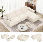 Vesgantti 114" Boneless Modular Sectional Sofa, Modern 3 Seater Couch by Vesgantti