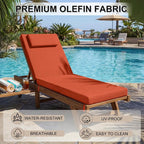 Outdoor Chaise Lounge Cushions, 71x21 Inch Olefin Water & Fade Resistant Pool - Image 7