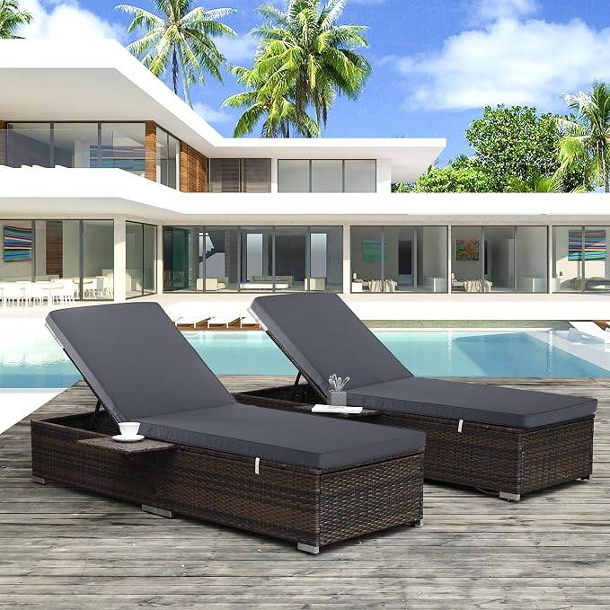 Chaise Lounge Cushion for Outdoor Furniture, Waterproof Fade and Tear Resistant - Image 6
