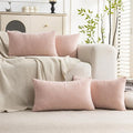 Set of 4 Soft Textured Decorative Throw Pillow Covers 12X20 Inch Cozy Farmhouse by Cozoomy