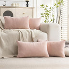 Set of 4 Soft Textured Decorative Throw Pillow Covers 12X20 Inch Cozy Farmhouse by Cozoomy