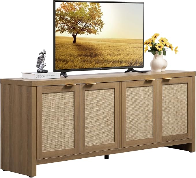 SICOTAS TV Stand for Living Room Boho Entertainment Center for Bedroom by SICOTAS