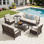 Outdoor Patio Furniture Set, 6 Pieces Outdoor Conversation Sets by YALISSEY