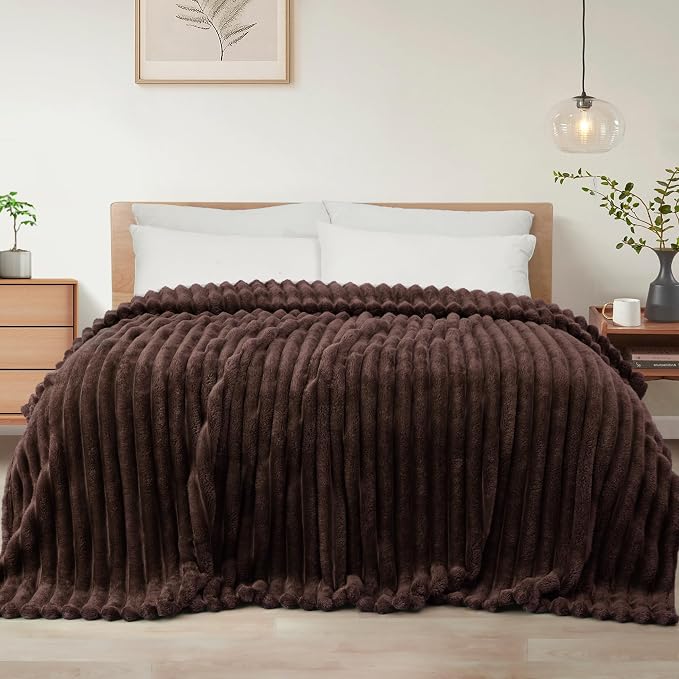 Exclusivo Mezcla Striped California King Size Fleece Blanket by ExclusivoMezcla