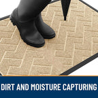 OLANLY Front Door Mat Outside 47x32, All-Season Absorbent Rubber Doormat | Beige - Image 7