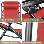 Devoko Patio Zero Gravity Chair Outdoor Folding Adjustable Reclining Chairs - Image 6