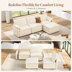 Vesgantti 108" Modular Cloud Couch, Deep Seat Sectional Sofa - Image 7
