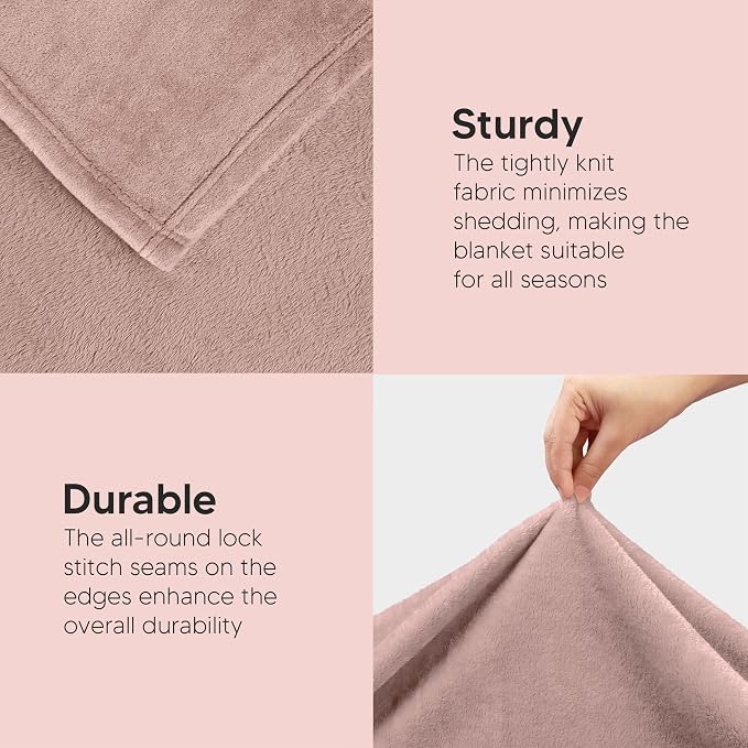 Utopia Bedding Soft Fleece Bed Blanket Throw Size Rose Pink | Microfiber Plush - Image 7