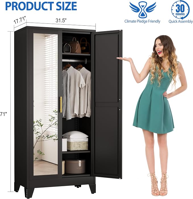 GAIOUS Metal Wardrobe Cabinet - Image 2