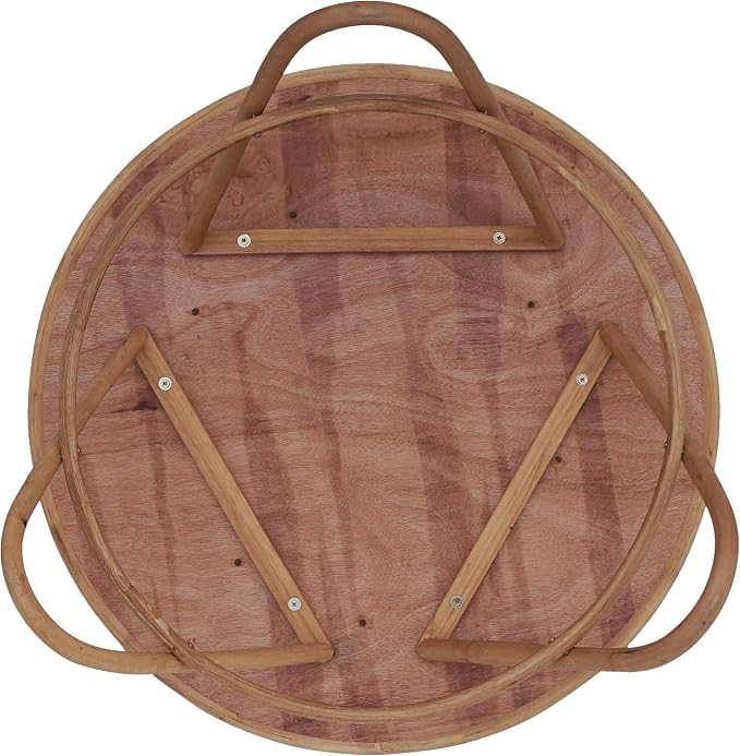 FINECASA Boho Rattan Coffee Table Round, Handwoven Modern Style Round Wicker - Image 7