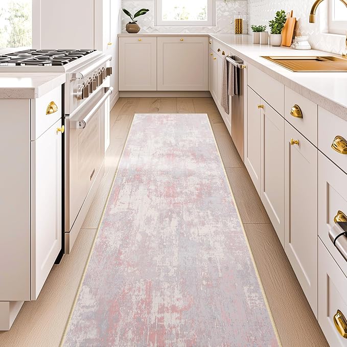 RELEANY Washable Runner 2'x10' Abstract Area Rug - Image 3